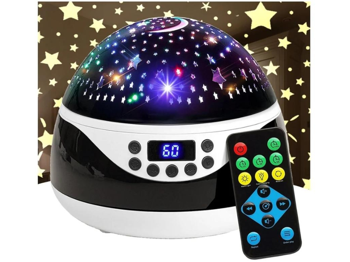 Proyector De Luz Nocturna Stars Con Temporizador Y Música Lámpara De Proyección Con Control Remoto Para Niños Luces Nocturnas Giratorias Para Yizhood