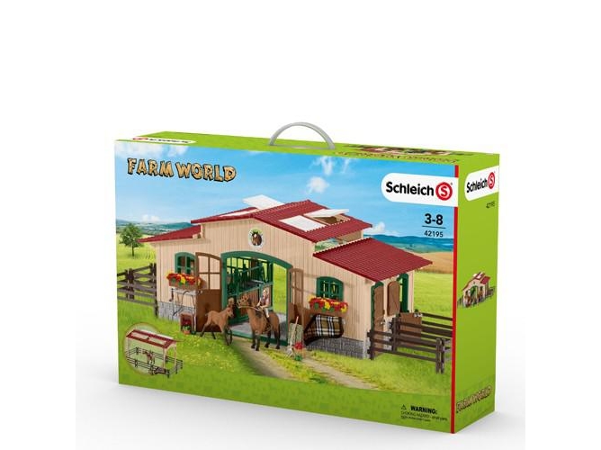 Conjunto de Figuras SCHLEICH Establo con Caballos y Accesorios