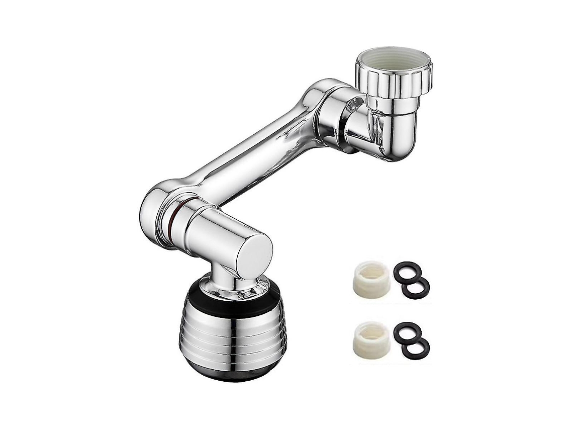 Extensor Universal De Grifo Giratorio 1080 Grados Con Filtro Anti-splash Aerador Para Cocina Y Baño Plateado Negro