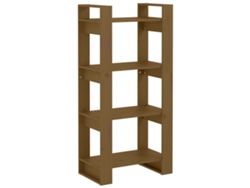 Librería/mampara MAISON EXCLUSIVE de madera maciza, color marrón miel (60x35x125 cm)