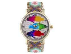 Reloj De Pulsera Para Mujer Analógico Simples Números Romanos Tejido De Lana Cuarzo