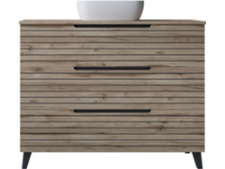 Mueble de baño con Lavabo sobre encimera KEN 80x45 cm acabado Desierto 3 cajones con patas