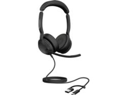 Auriculares con micrófono para teléfono Evolve2 50, supraaurales, con cable, estéreo, negros, con cancelación de ruido, Jabra Noise