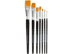 Conjunto de 7 Pinceles CREATIV COMPANY 10247 (Negro - Pincel plano - Nylon)