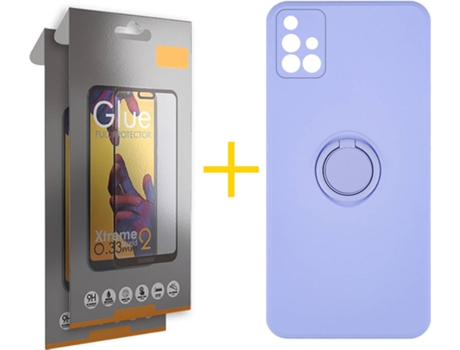 Carcasa + 2 Protectores de Pantalla para Samsung Galaxy A71 SKYHE Morado Lila