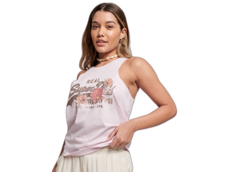 Chaqueta Vintage de Mujer SUPERDRY Logo Narrative Rosa (XS)