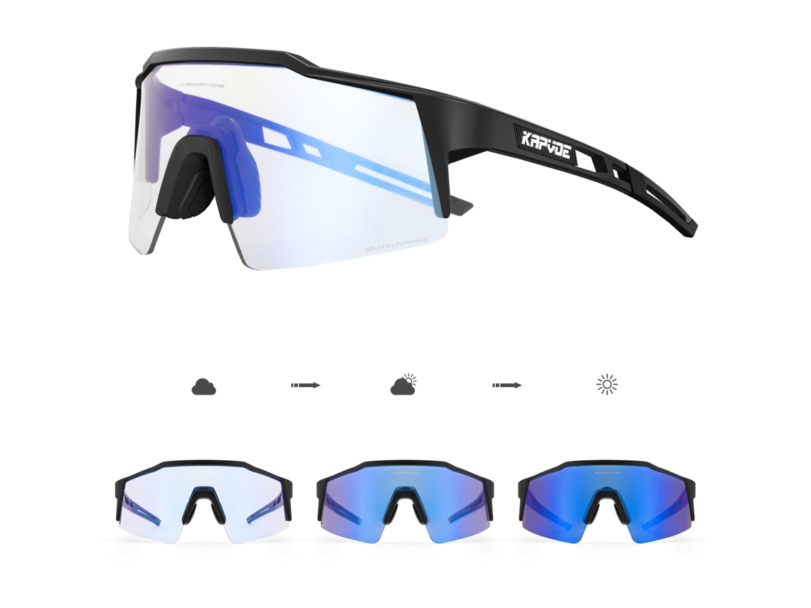 (azul 1) Gafas De Ciclismo Fotocromáticas Unisex Uv400, Gafas De Sol Antideslumbrantes