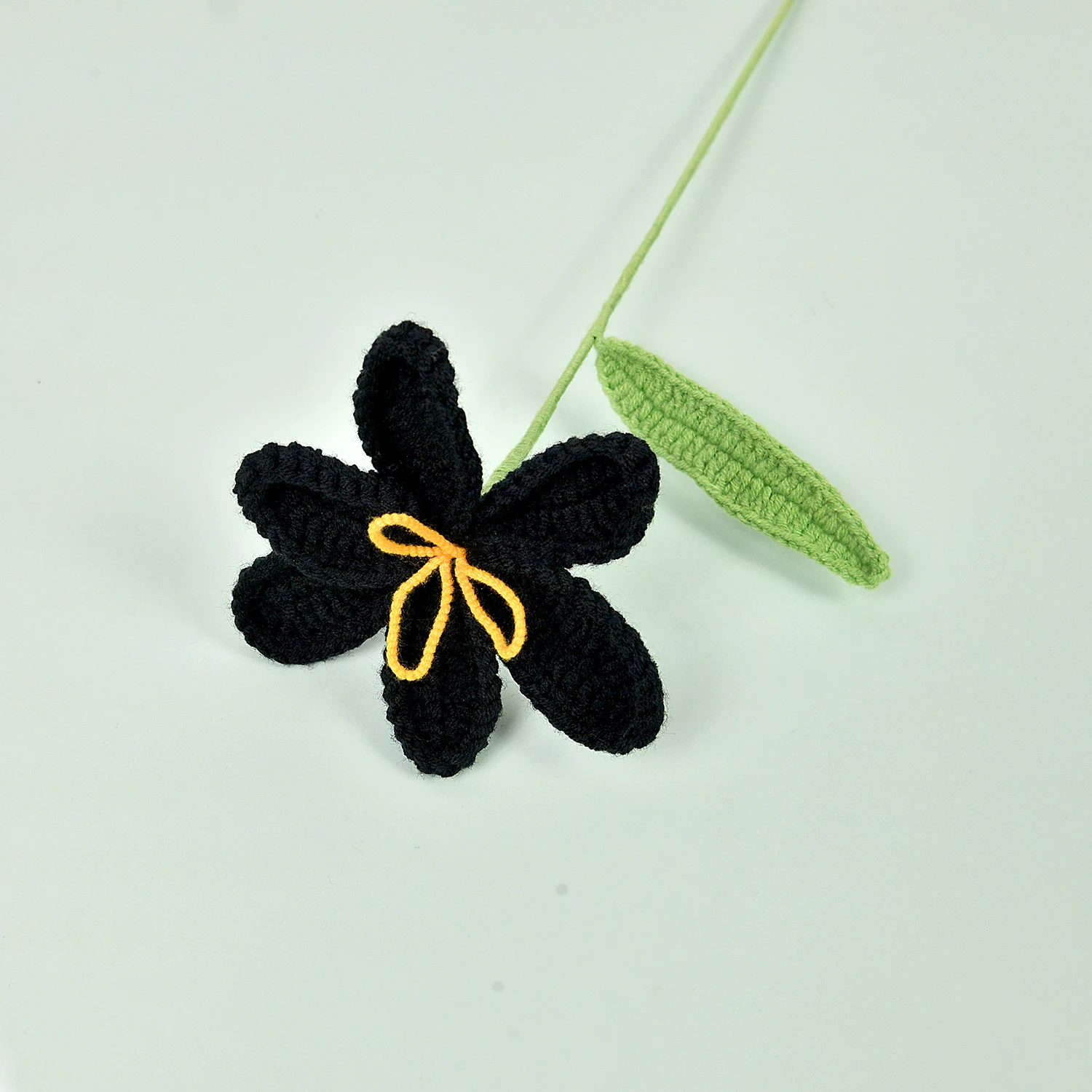 (negro - 1 Pieza) Ramo De Tulipanes De Ganchillo, Ramo De Tulipanes Tejido A Mano, Un Regalo Perfecto Para Tu Ser Querido.
