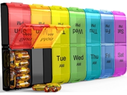 Organizador Semanal De Pastillas Chrui Xl Am Pm Para Vitaminas Sin Bpa (arcoíris)