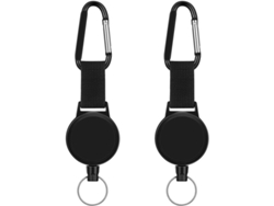 2026rebe-2 Piezas Portainsignias Retráctiles Metal Licencias Clips (negro)