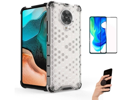 Kit Carcasa y Protector Xiaomi Poco F2 Pro Fullcover Rumble Popsocket