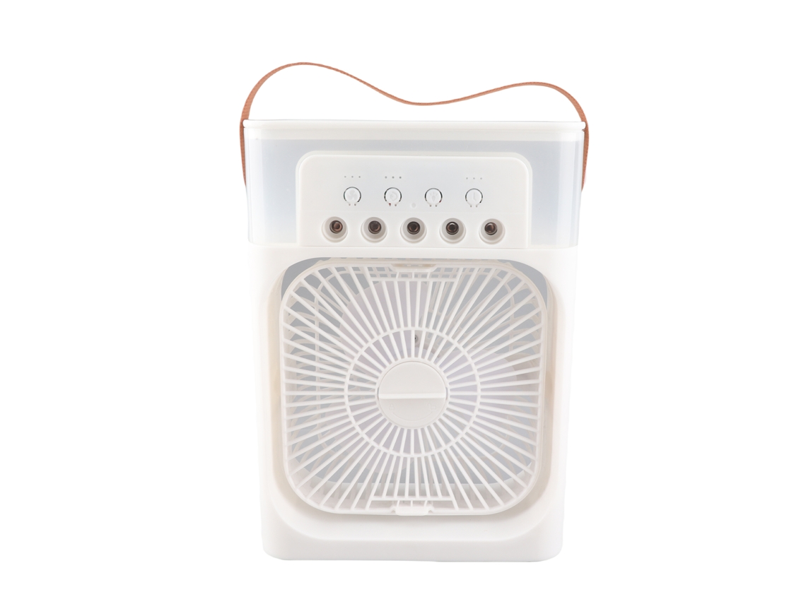 2026-ventilador Frío Mini Para Escritorio Con Humidificador, Velocidades Ajustables, Luz Nocturna Y Temporizador Usb