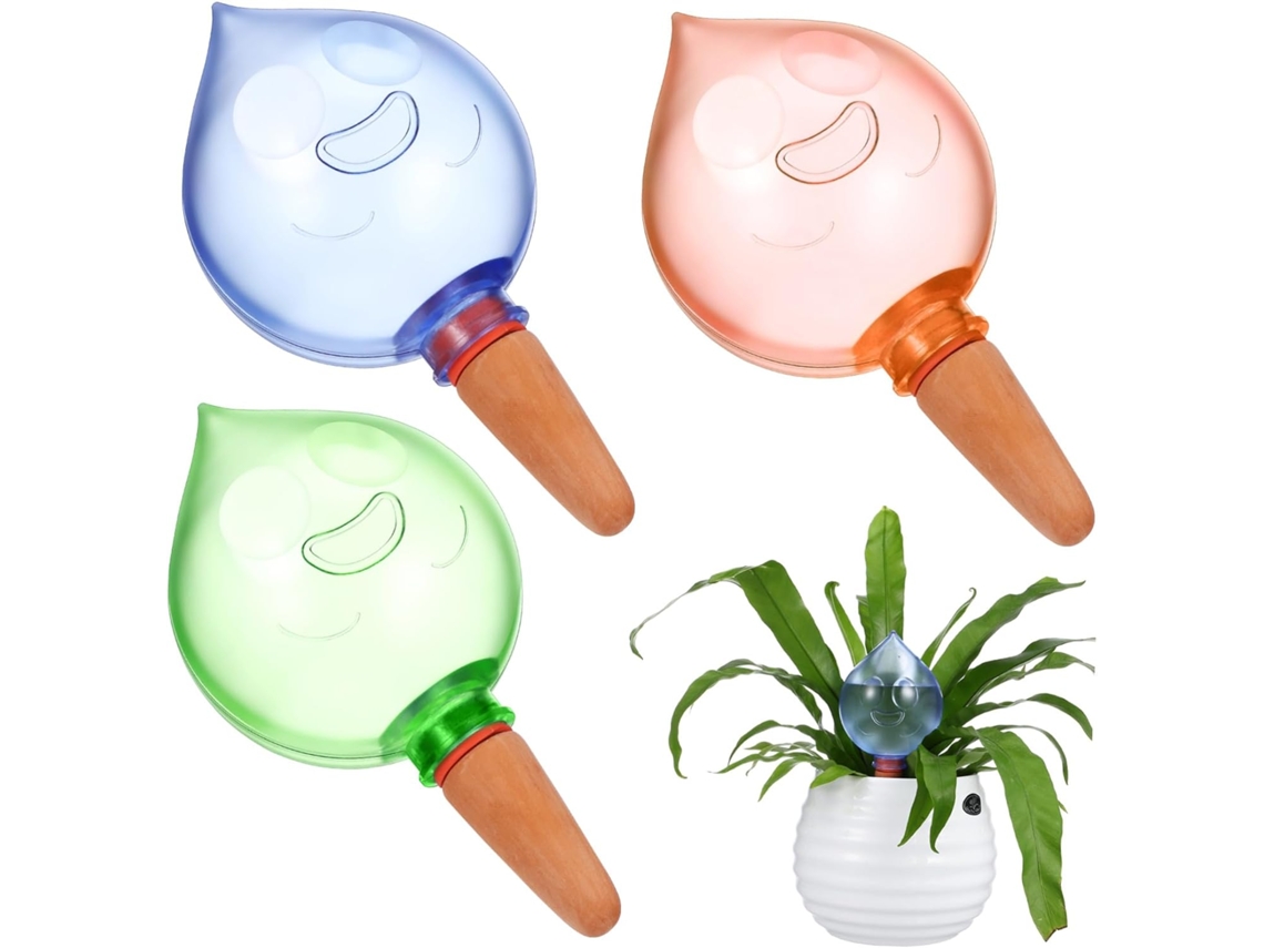 Globos De Riego Automáticos Sonrientes Para Plantas De Interior, Juego De 3