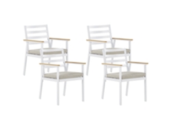 Conjunto de 4 sillas BELIANI Cavoli de Aluminio Blanco 54x60x82