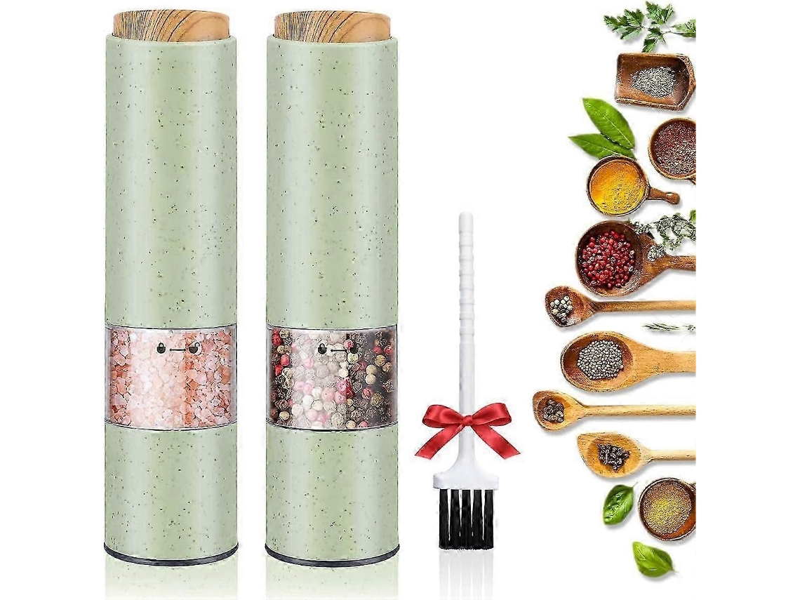 Molinillo eléctrico de sal y pimienta, fabricado en acero inoxidable de alta calidad, con cuchilla cerámica ajustable. También se puede usar como molinillo de especias. GOKOCO