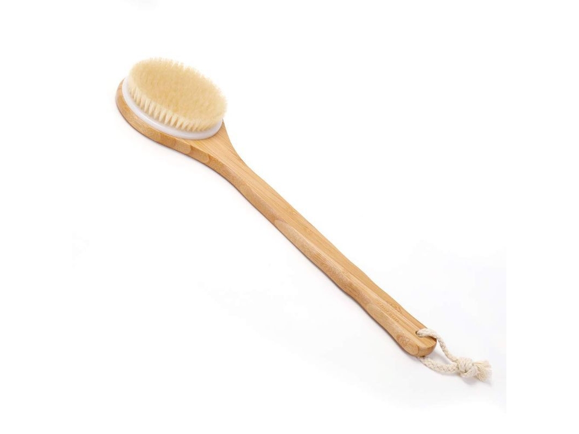 Cepillo De Baño Con Cerdas Naturales Y Mango Largo De Madera Para Una Limpieza Profunda Y Exfoliación Del Cuerpo.