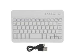 Mini Teclado Bluetooth Portátil Con 59 Teclas Para Tabletas Y Teléfonos Inteligentes, Blanco Hb028