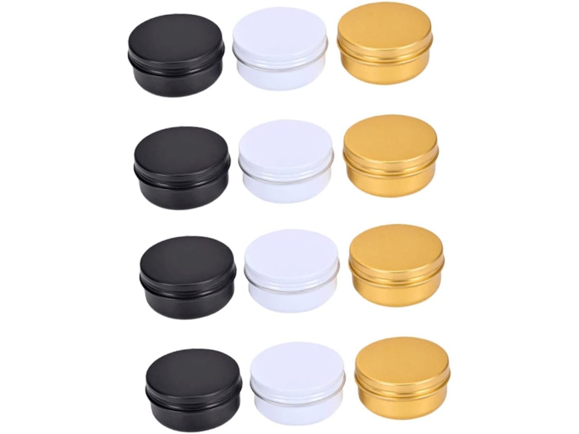Conjunto De 24 Recipientes De Alumínio Para Maquiagem Com Tampas, Ideais Para Viagens E Cosméticos.