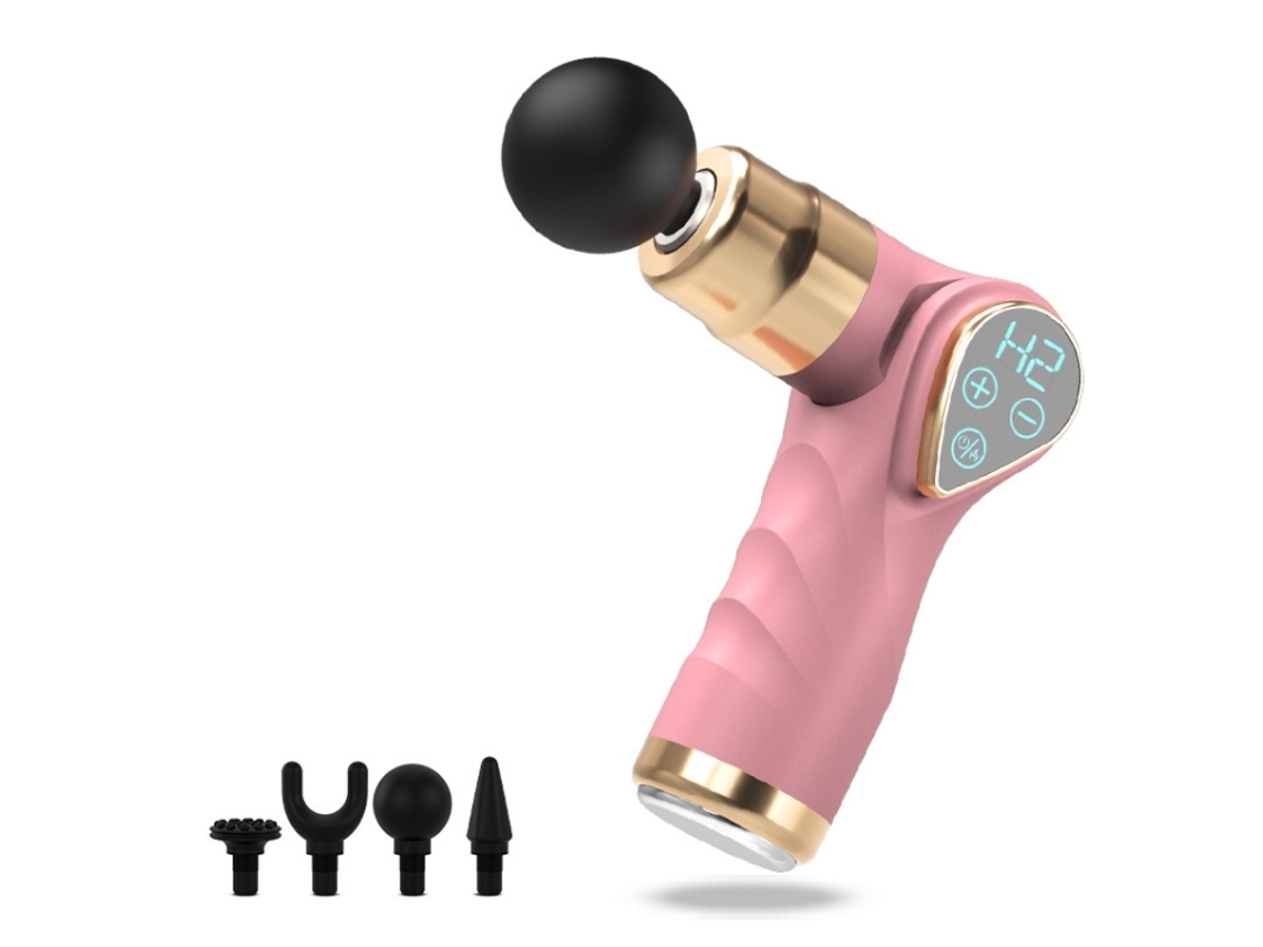 Mini Pistola De Fascia (rosa), Masajeador Muscular Con Pantalla Lcd Pequeña