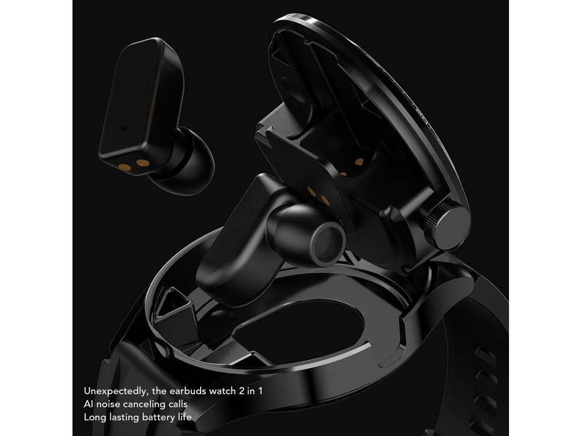 Relógio Inteligente Com Fones De Ouvido Sem Fio Tela Hd 1.45 Polegadas Bluetooth Nfc Esportivo Outdoor