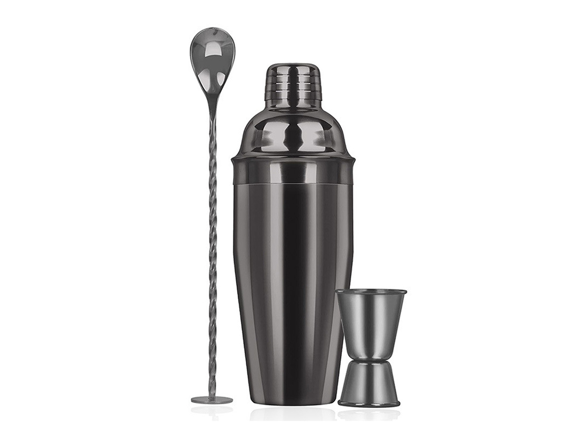 Juego De Coctelera Boston Profesional De Acero Inoxidable De 750 Ml Negro Gertiz