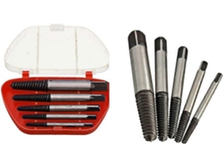 Conjunto De 5 Extractores De Tornillos Rotos De 3 A 19 Mm En Acero Aleado Con Caja Plástica