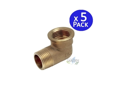 5 X Codo Hembra Macho 3/4 Latón SUINGA