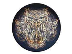 Tapa de taza de acero inoxidable con diseño de oso, superficie brillante, borde redondeado y resistente al polvo.