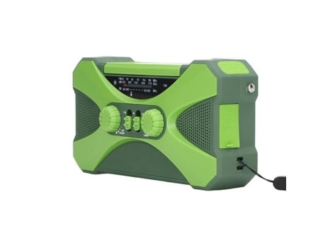 Radio de Emergencia HURRISE Radio de Manivela Radio Solar Multifuncional Fm Am WB Batería de Gran Capacidad Sonido Radio de Coche Verde