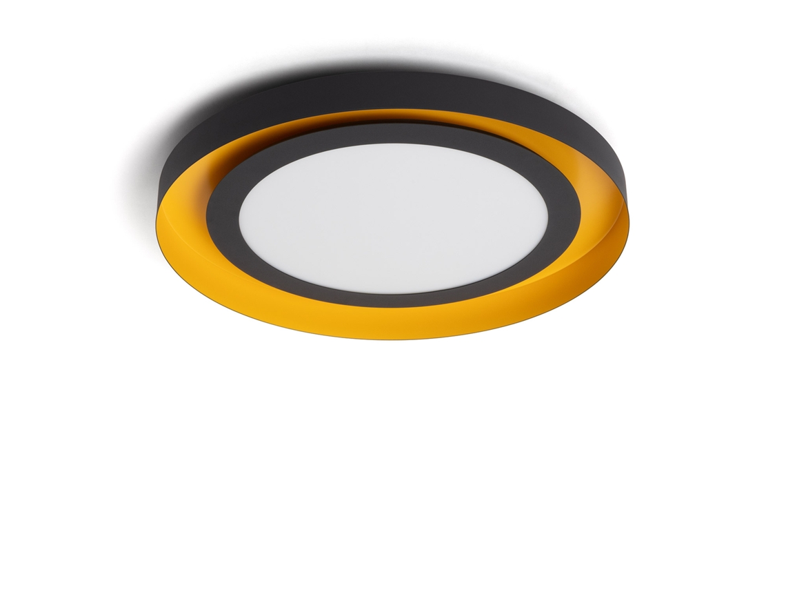 Plafón De Techo Led 30w Acero Bombalot Ø500 Mm Preto Mate