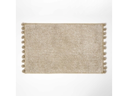 Homescapes Tufted Natural 100 Cotton Bath Mat With Pom Pom Edges 50 X 80 Cm