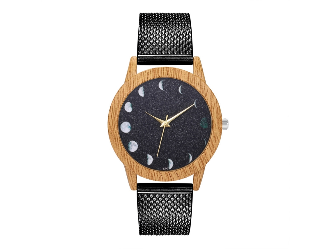 Reloj Analógico De Cuarzo Zhoulianfa Con Correa De Malla Unisex (negro)