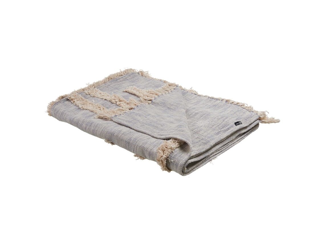 Manta Decorativa Crema de Algodón BELIANI Y Gris 130X180 Cm Anfitrión