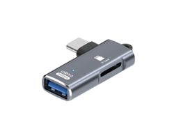 Adaptador lector de tarjetas 2 en 1 Tipo-C a TF/USB 3.0 (Gris) Specment