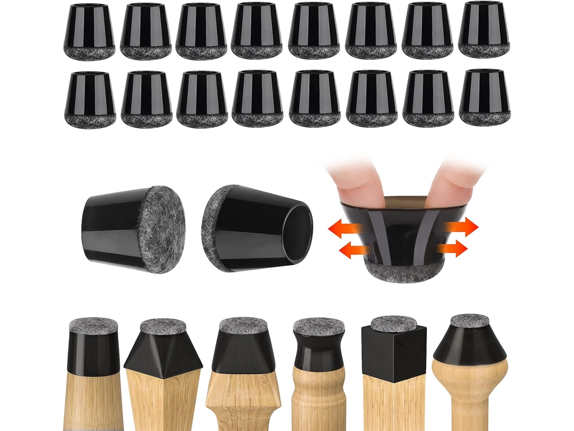 Juego de 32 protectores de silicona negros