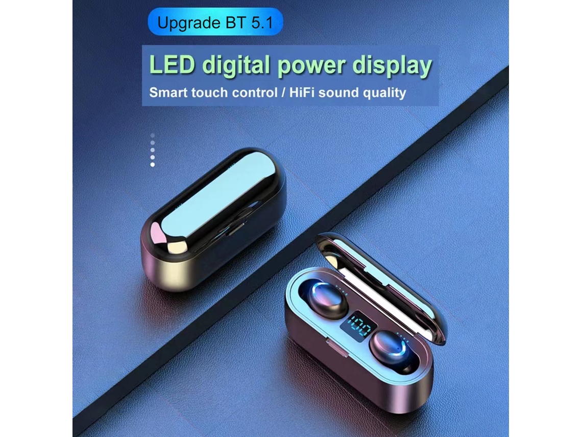 Auriculares Inalámbricos Intrauditivos F9 Con Pantalla Led, Control Táctil Y Resistentes Al Agua Para Deportes, Música Y Videojuegos.