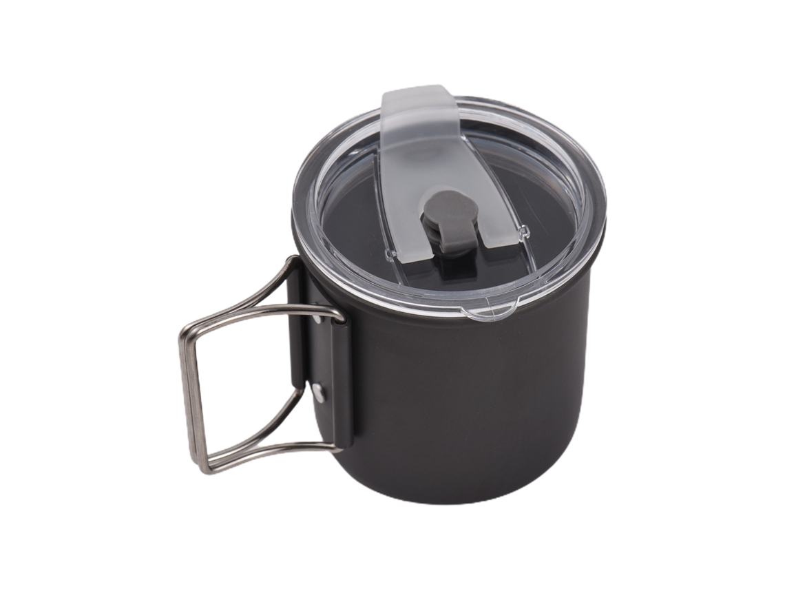 Vaso De Agua De Aluminio Anodizado De 300 Ml Con Asa Plegable Para Camping Y Senderismo.