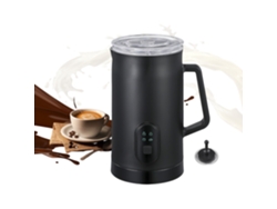 Espumador de leche eléctrico 4 en 1 con función de calentamiento, ideal para café, capuchino y chocolate caliente (negro) Cuich