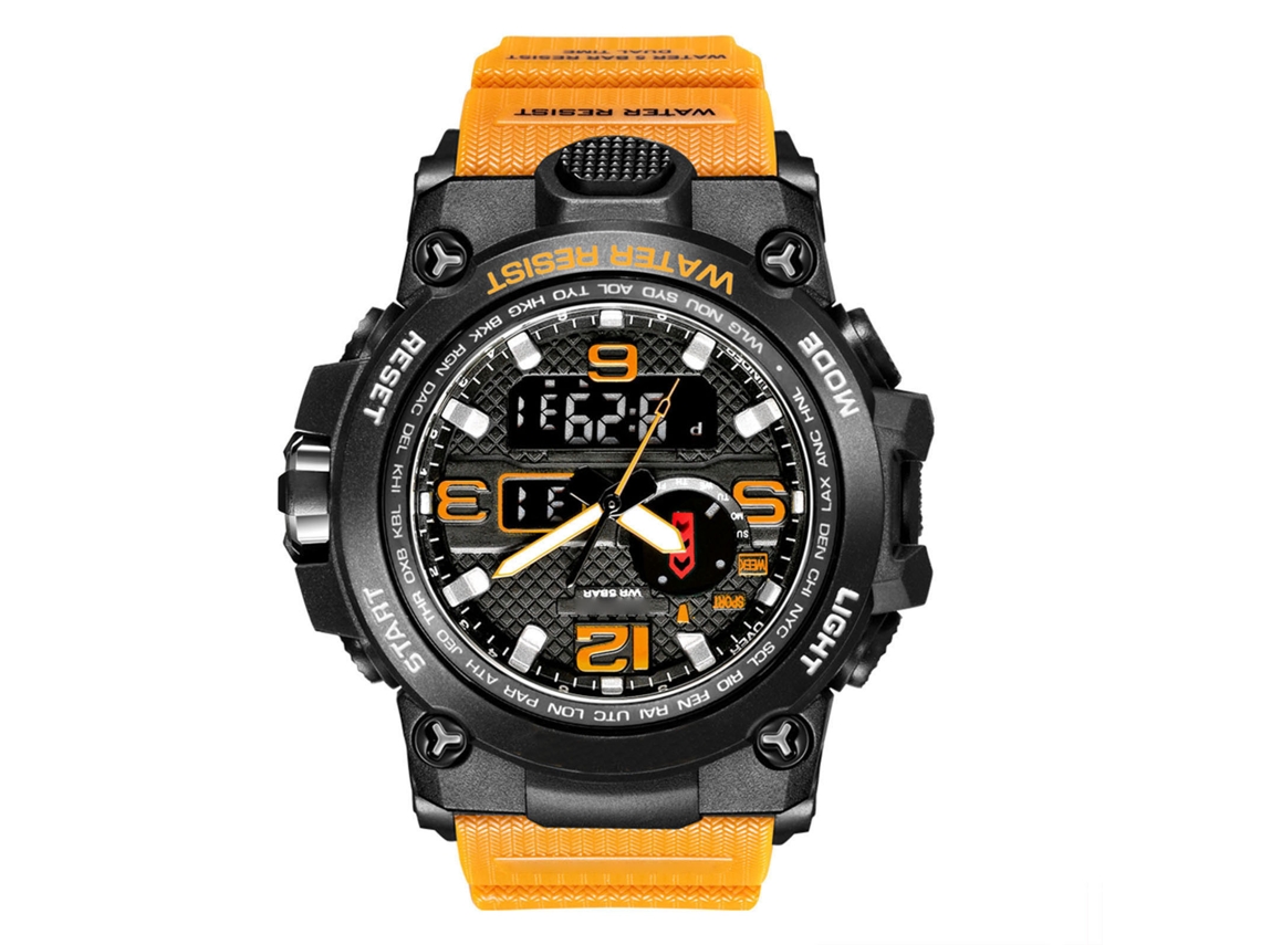 Reloj Deportivo Multifuncional Smael 1545 Para Hombre, De Cuarzo Digital, Resistente Al Agua Hasta 50 M, Luminoso.