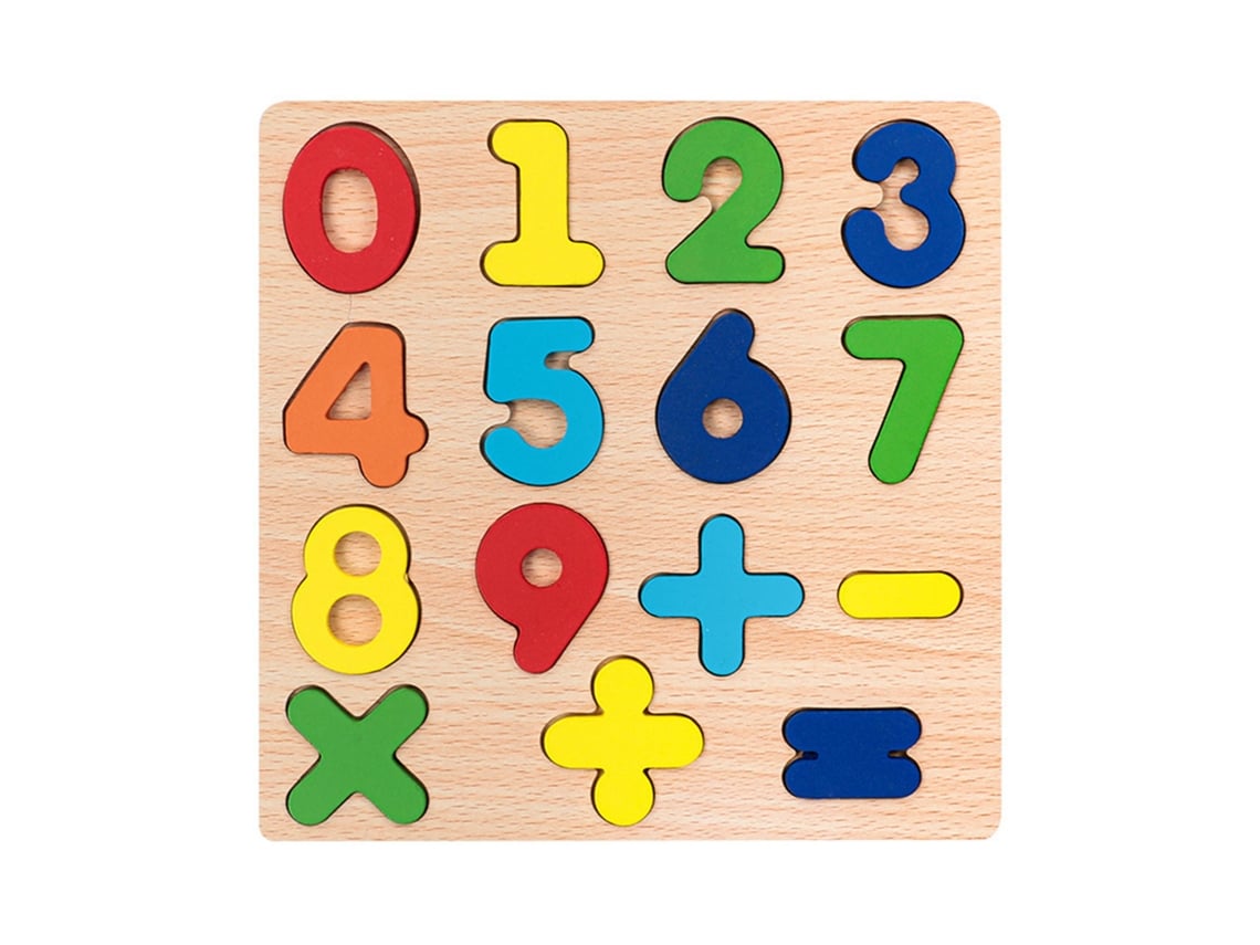 Ats-tablero De Números De Madera Para Niños Puzzle Educativo Aprendizaje Temprano 0-9 Juguete De Cognición Numérica Para Bebés