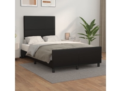 Estructura De Cama Sin Colchón Cuero Sintético Negro 120x200 Cm
