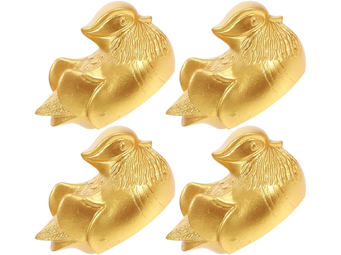 Figuras Mandarín Resina Dorada Ligeras Estables Elegantes Decoraciones Estante Escritorio Juego 2 Pares Hogar