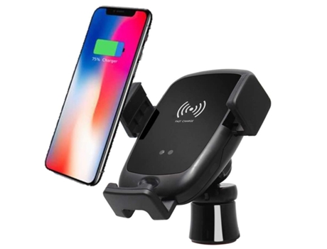 Cargador Carro Sem Qi Fixação Fast Wireless Car Charging para iPhone XR/XS YIZHOOD Negro