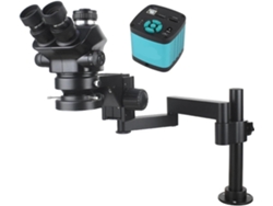 Microscopio Estereoscópico Trinocular Ajustable Con Simulador De Distancia Focal Del Objetivo De 3,5x A 200x Para Uso En Laboratorio.