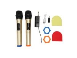 Micrófono Dinámico Inalámbrico De Mano Uhf 2 En 1 Con Receptor Recargable Para Karaoke.