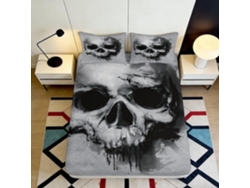 Juego Ropa Cama Estampado Microfibra Negra Funda Diseño Microfibra Diseño Almohada Juego Color 200x25cm
