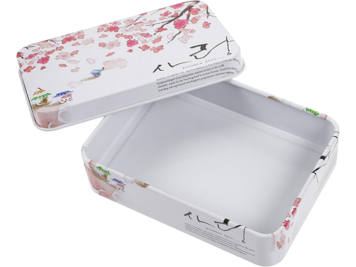 Metálica Almacenamiento Rectangular Pequeña Joyas Pequeños Objetos Manualidades Caja Tapa