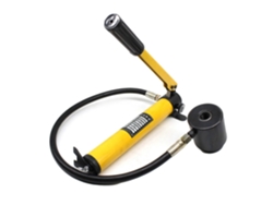 Perforadora de chapa metálica, troquel de corte hidráulico de 15 toneladas, maletín portátil, juego completo de accesorios, color amarillo OEM