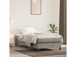 Estructura De Cama Sin Colchón Terciopelo Gris Claro 90x200 Cm