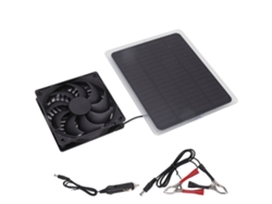 Kit De Mini Ventilador Solar Portátil Con Panel De Silicio Monocristalino Para Invernaderos, Gallineros Y Caravanas.